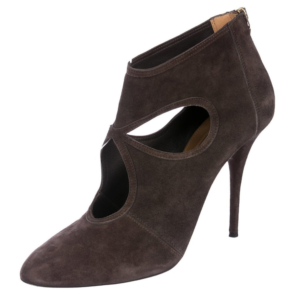 Brown suede Aquazzura booties